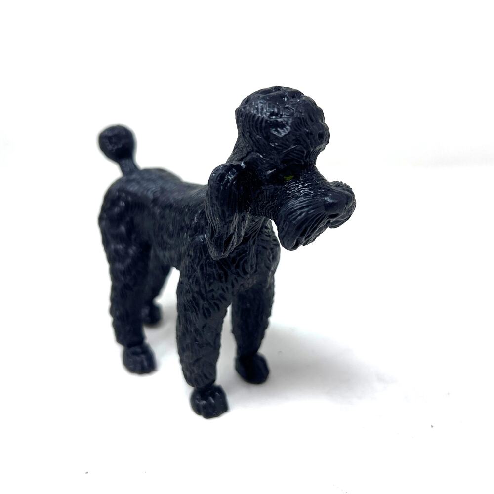 Imperial Toy Black Poodle Figure Plastic Rubber 5" 1974 Hong Kong VTG #01222‎